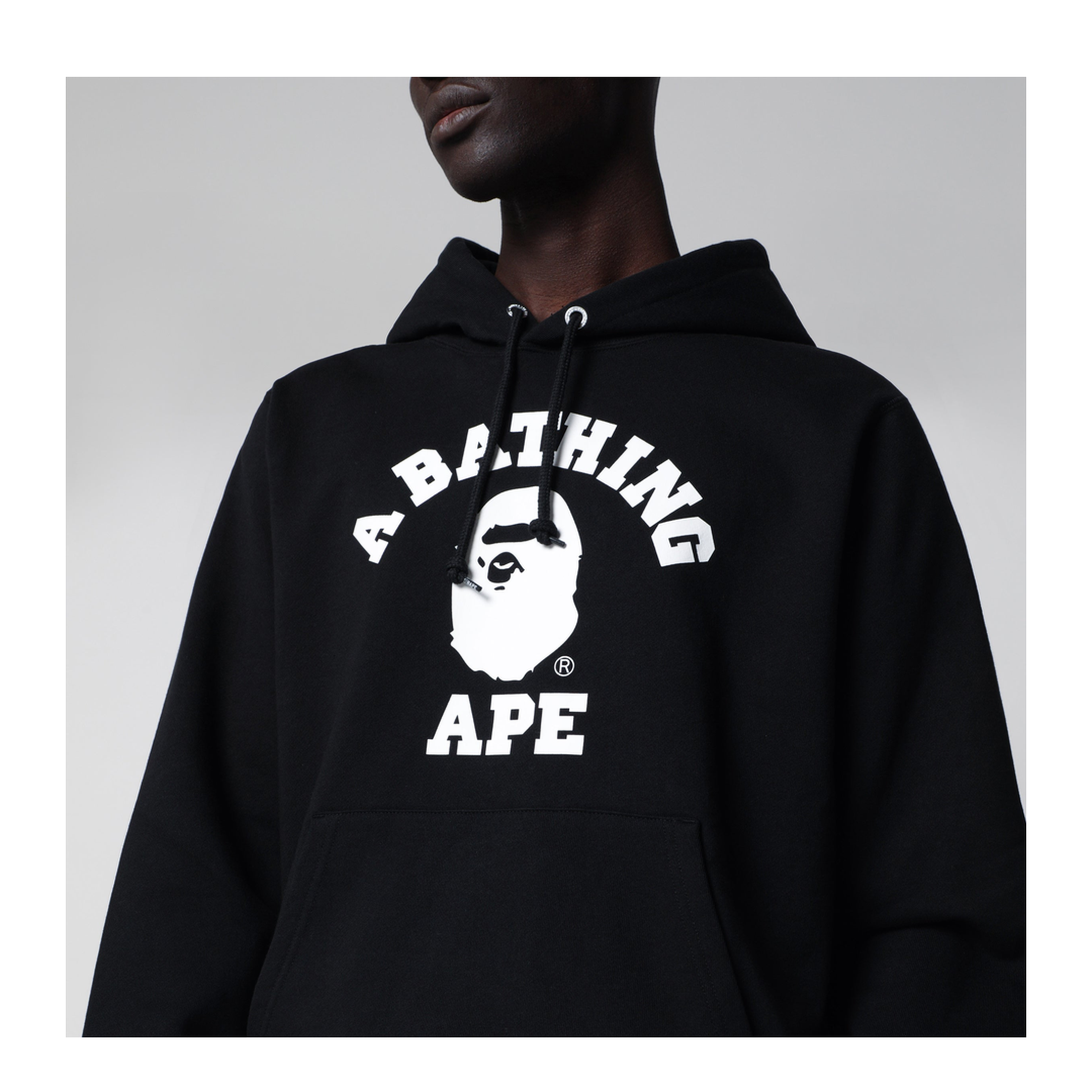 MAYFEYR - BAPE - Black Hoodie With Logo Print - 001PPM301003MCOBLK