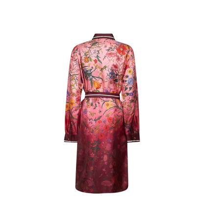 Printed Silk Twill Shirt Dress