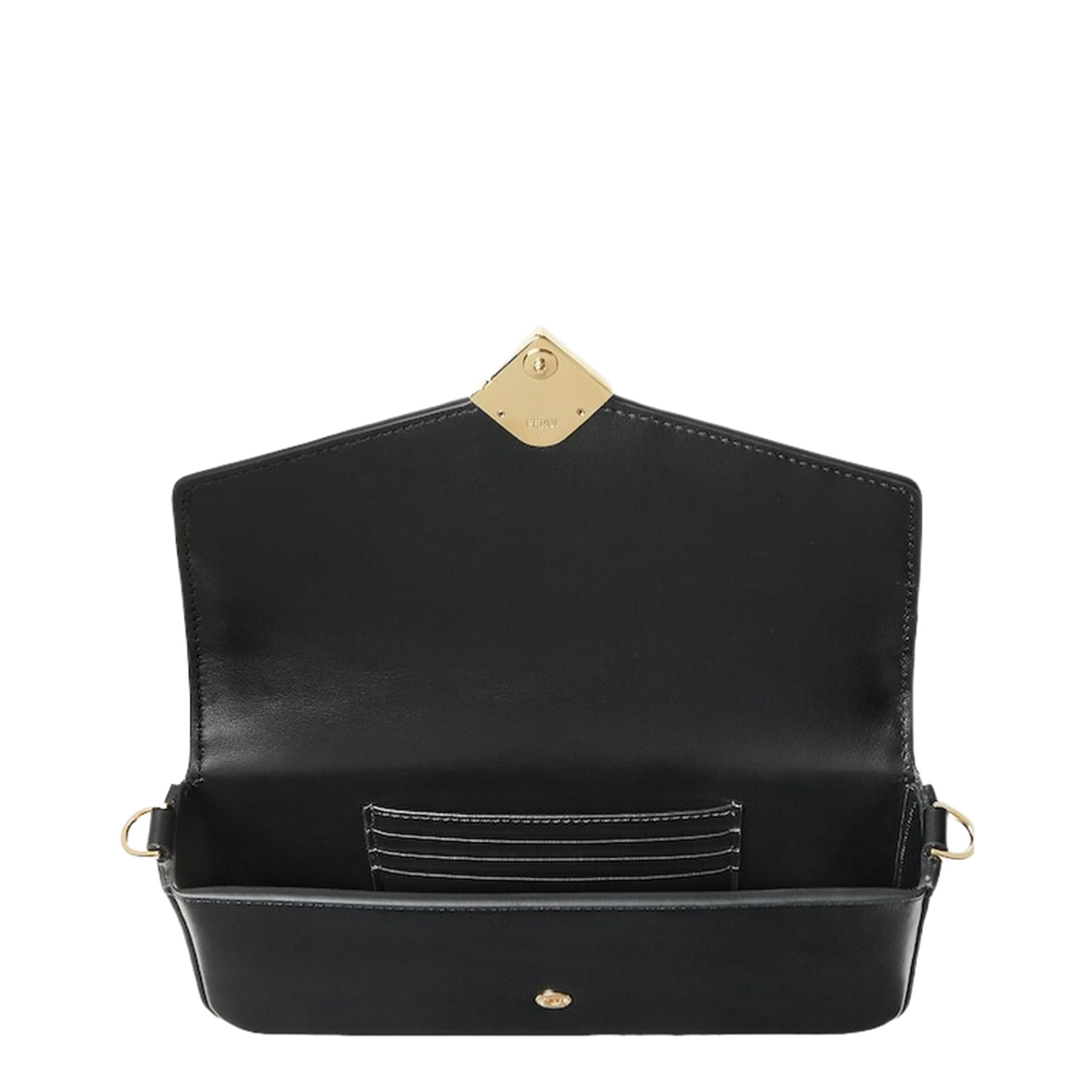 FF Diamonds Wallet On Chain Leather Brown