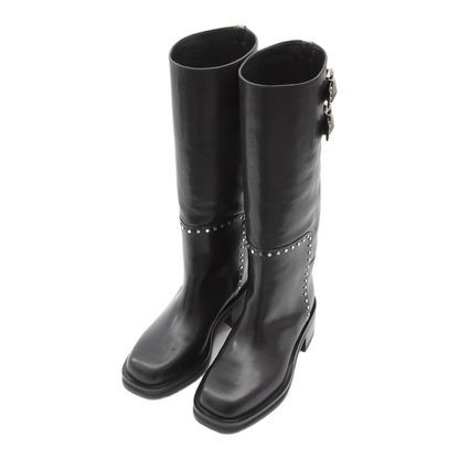 MAYFEYR - Jimmy Choo - Brooklyn Boots Calfskin Leather - BROOKLYNKB50UMJBLACKSILVER