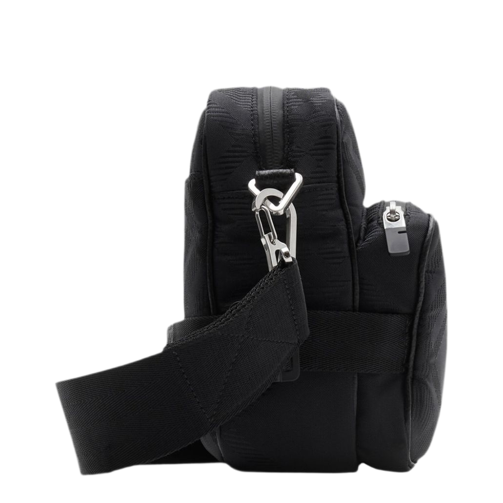 Black Nylon Blend Crossbody Bag