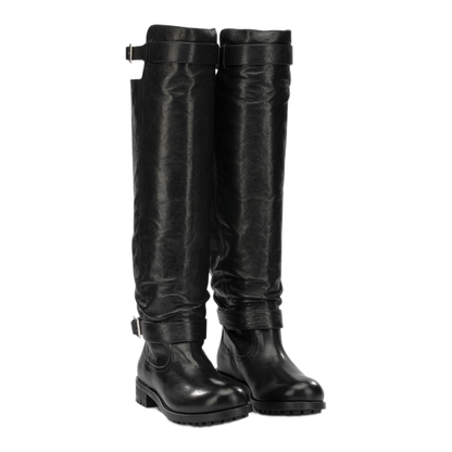 MAYFEYR - Jimmy Choo - Biker Knee High Boots - BIKERKBERZBLACK