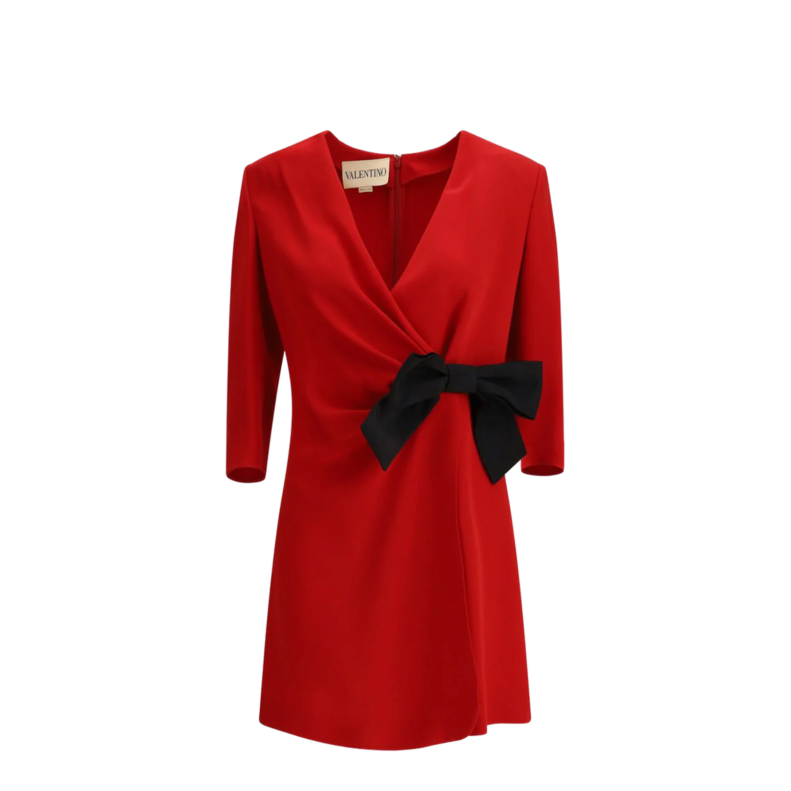 Short Silk Dress with Bow