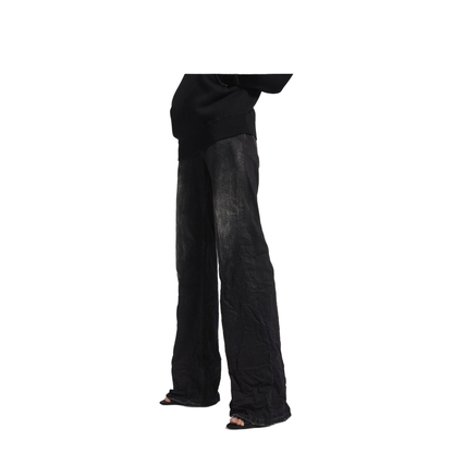 MAYFEYR - Balenciaga - Crinkled Effect Wide Leg Jeans With Washed And Worn-Out Details - 852328TTW67
