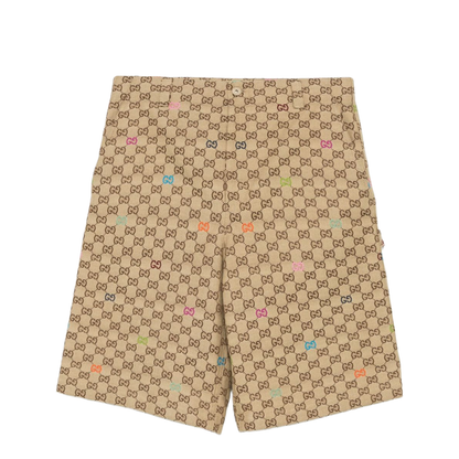 Canvas Shorts in Camel and Dark Brown