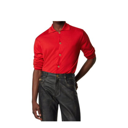 Red Silk Blend Cardigan