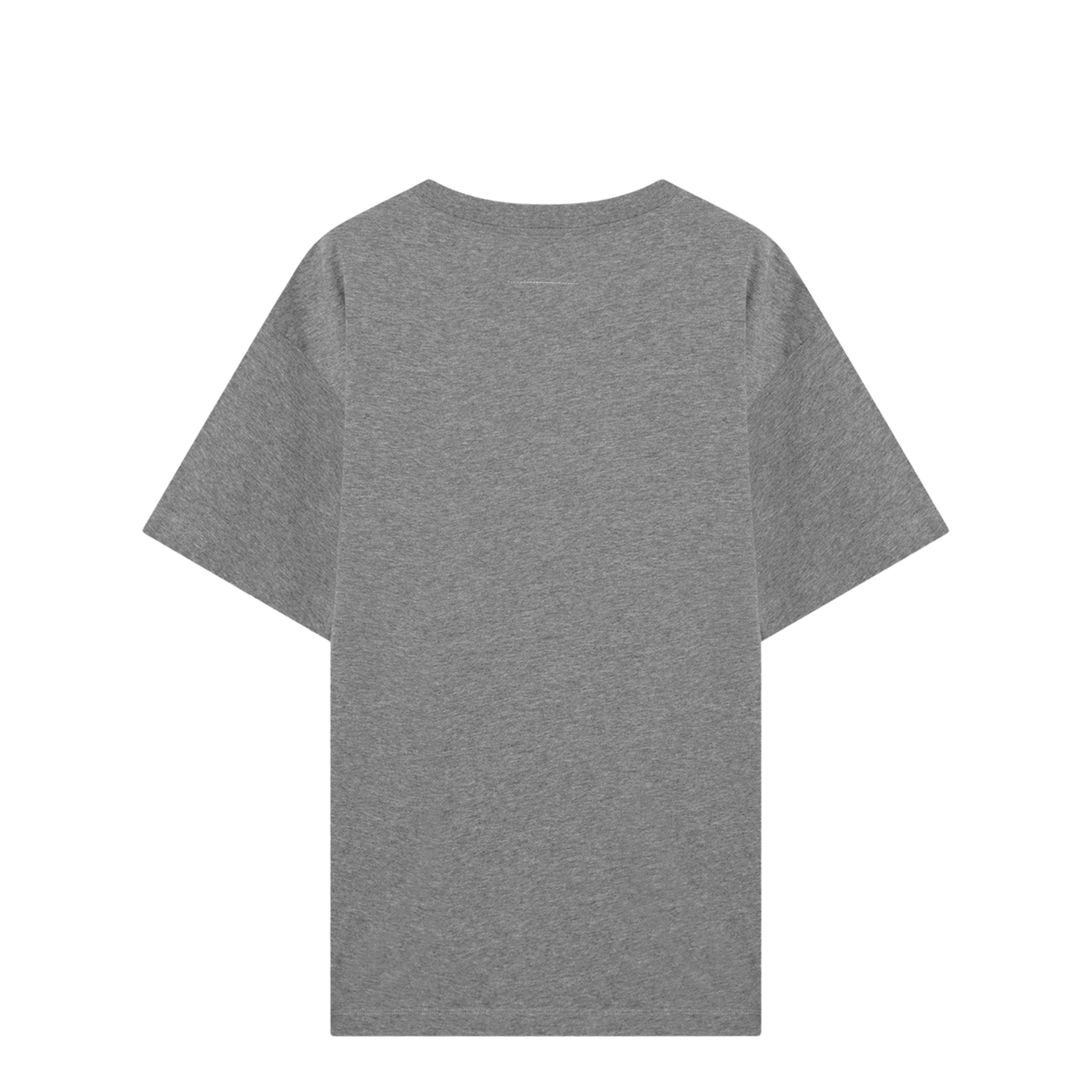 Grey Mélange Cotton T-Shirt with Gloves