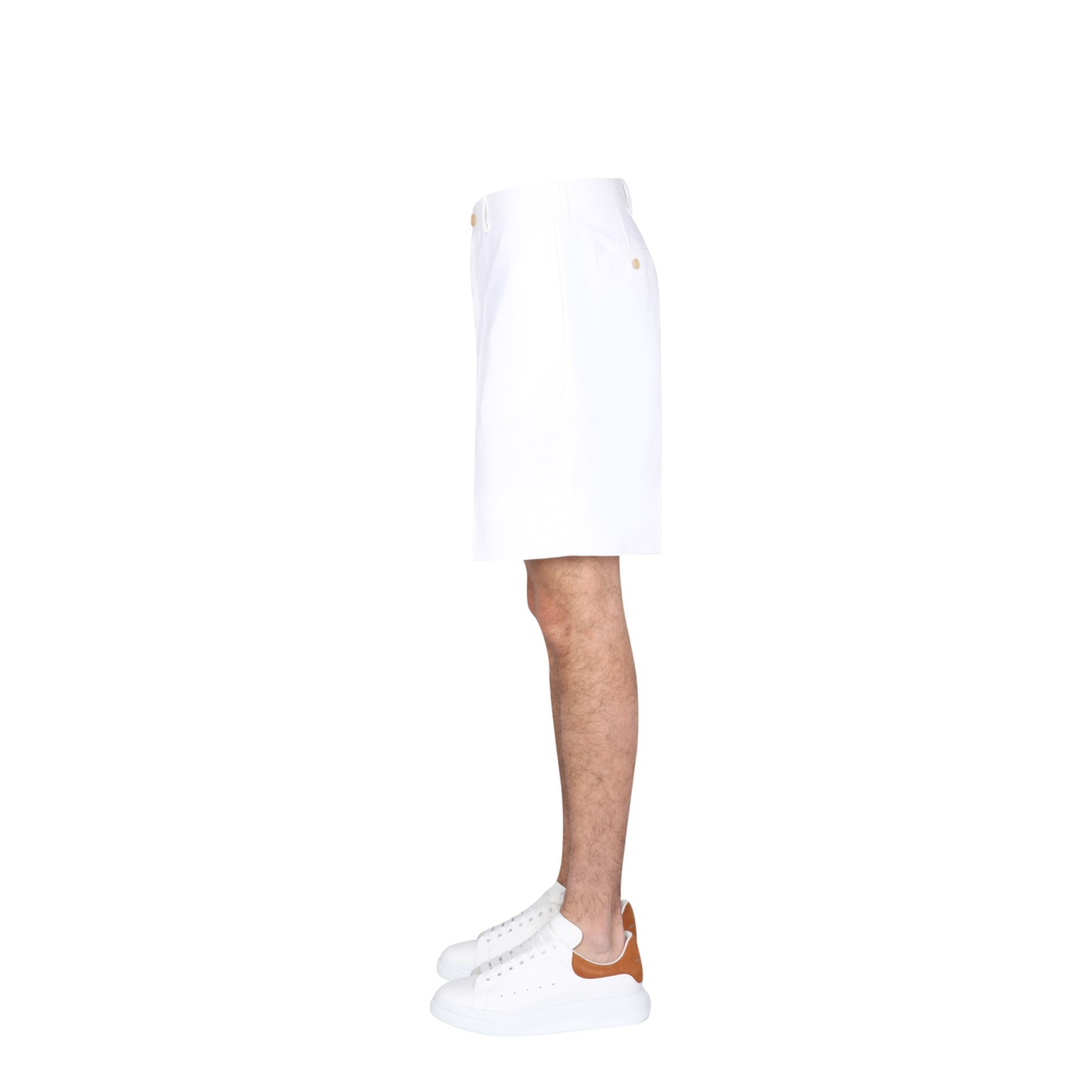 White Other Materials Shorts