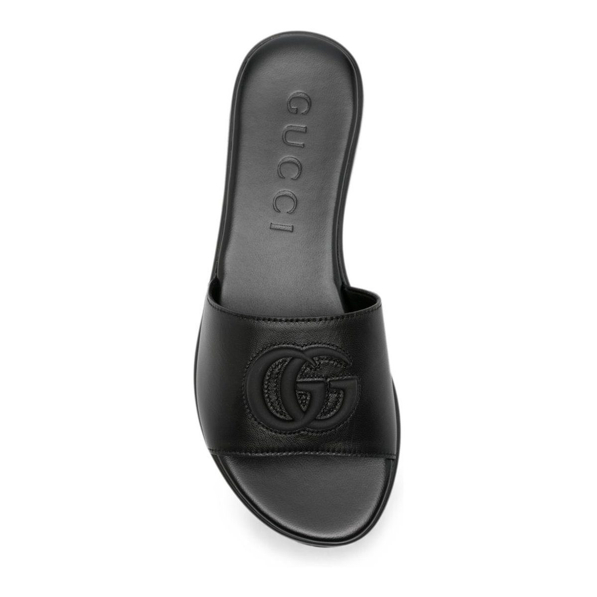 MAYFEYR - Gucci - Black Leather Double G Open Toe Sandals - 874910AAGT41000