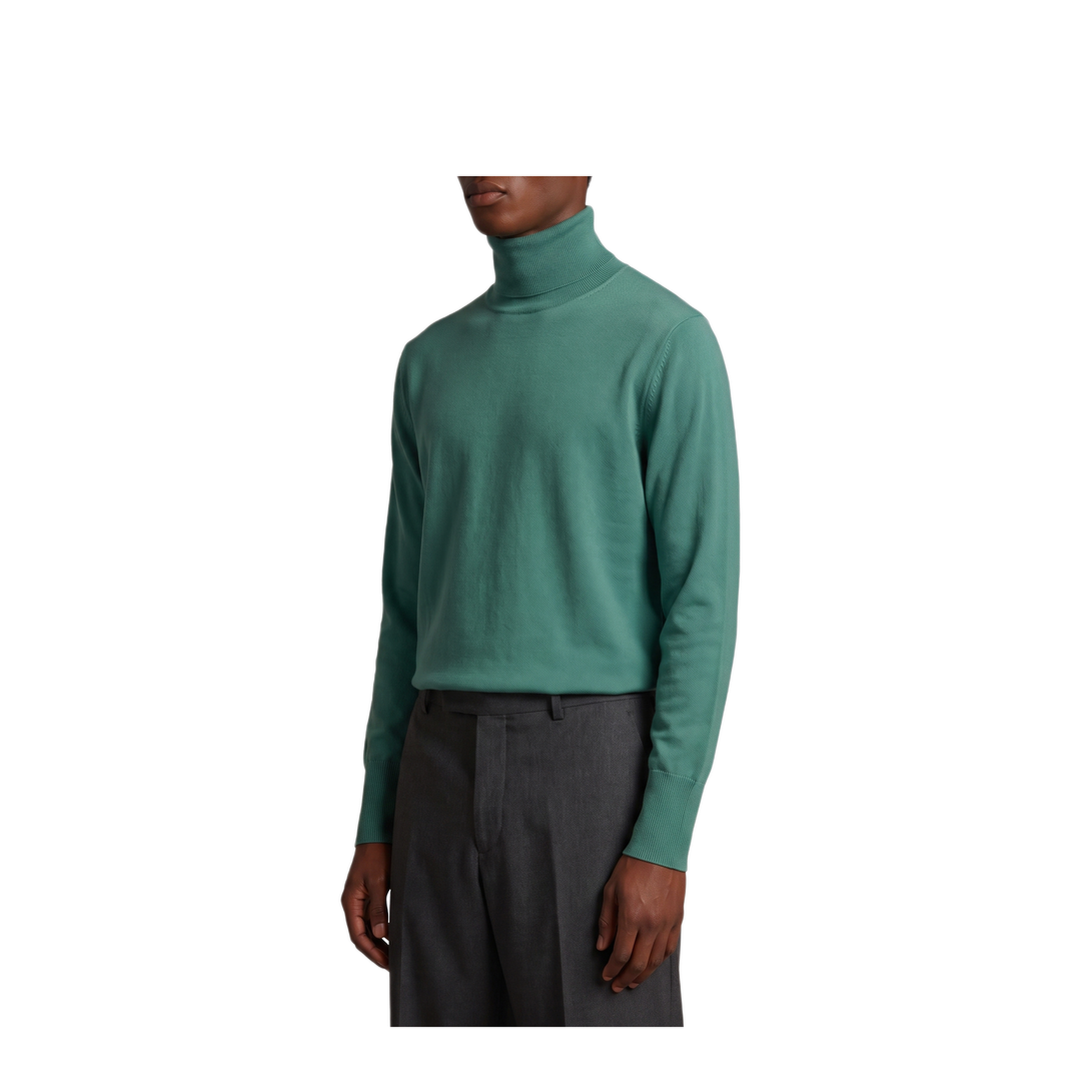 MAYFEYR - BALLANTYNE - Zephir Green Cashmere Turtleneck - B2P00212K0012509