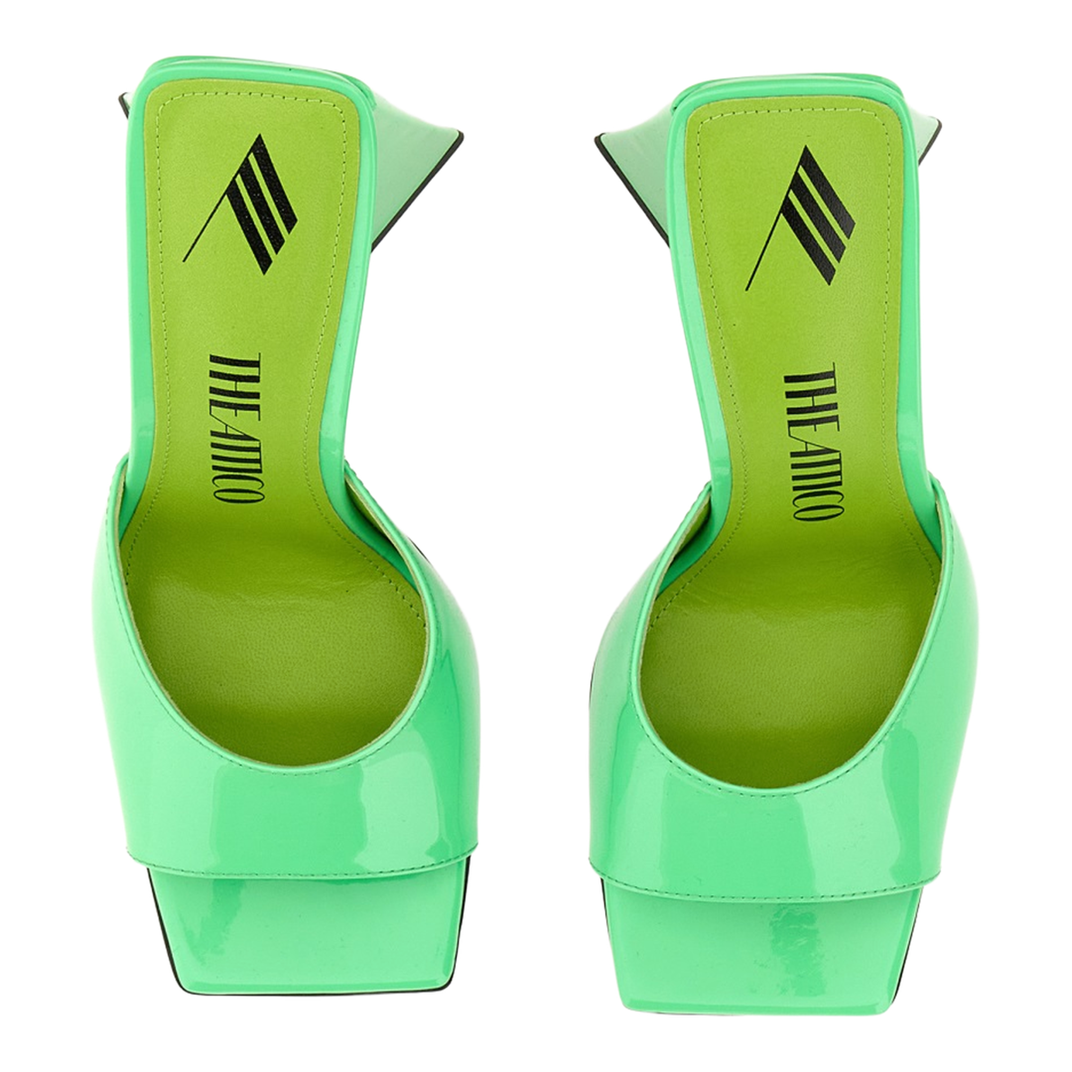 Neon Green Patent Mules