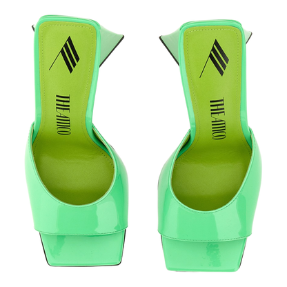 Neon Green Patent Mules