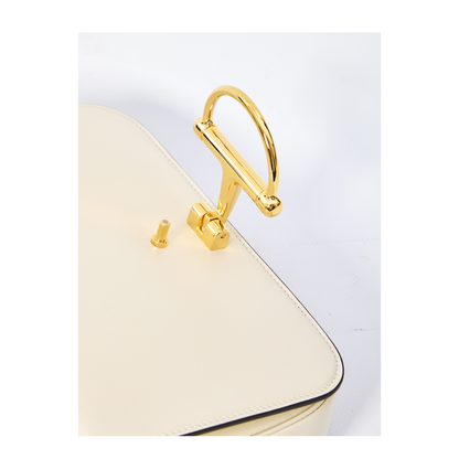 Siena Small Leather Shoulder Bag Ivory