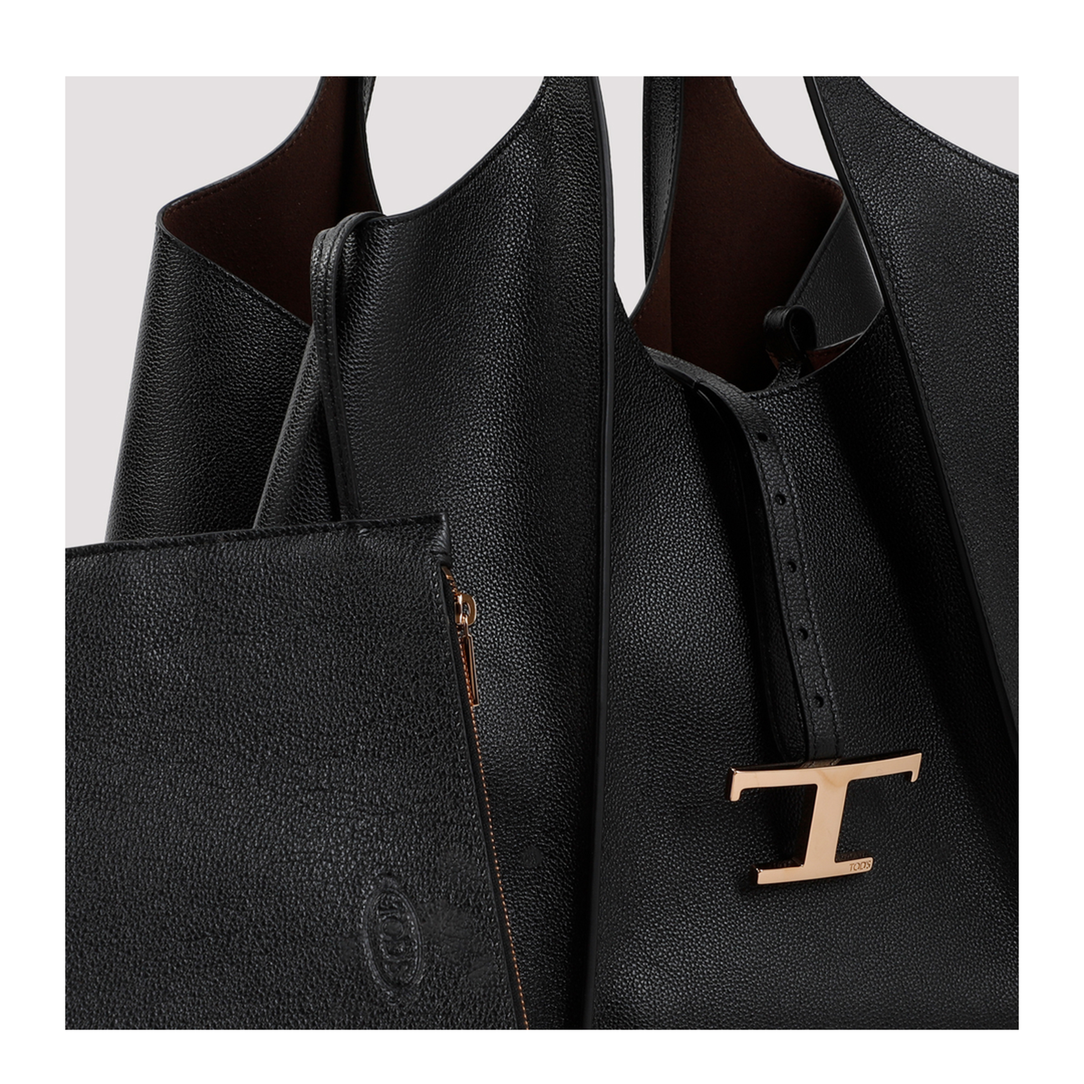 MAYFEYR - Tod's - Black Grained Leather T Bag - XBWTSBA0300Q8EB999NERO