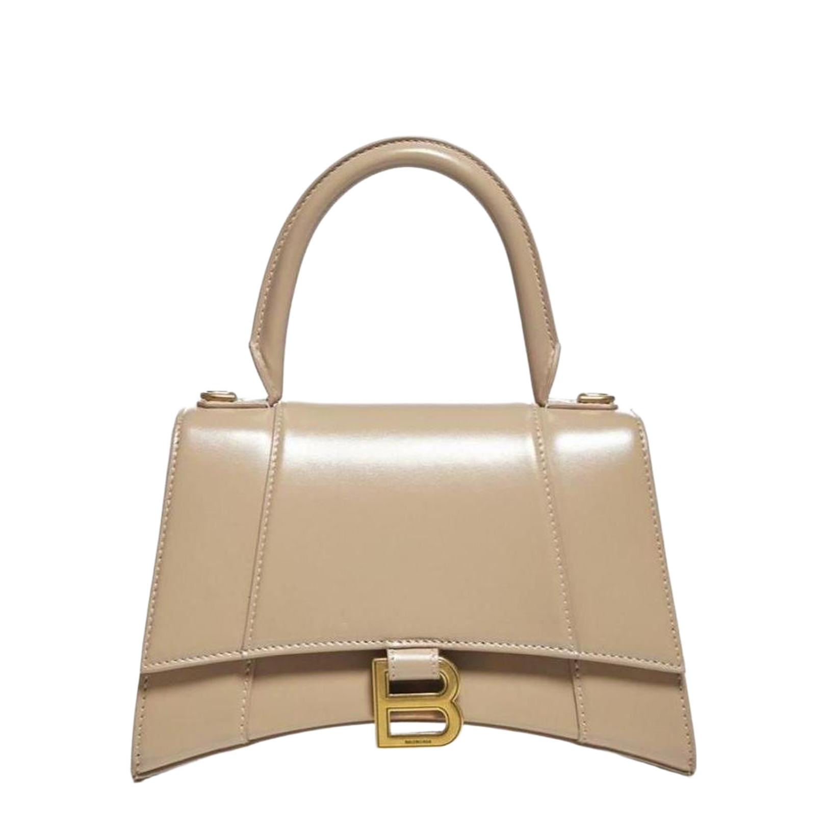 Hourglass Top Handle Bag Small Beige