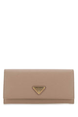 Saffiano Leather Long Wallet, Gold Hardware