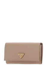 Saffiano Leather Long Wallet, Gold Hardware