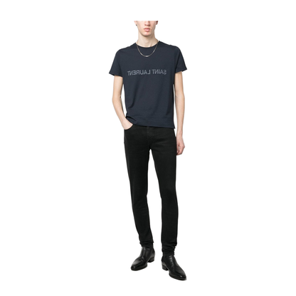 Navy Blue Logo-Print T-Shirt