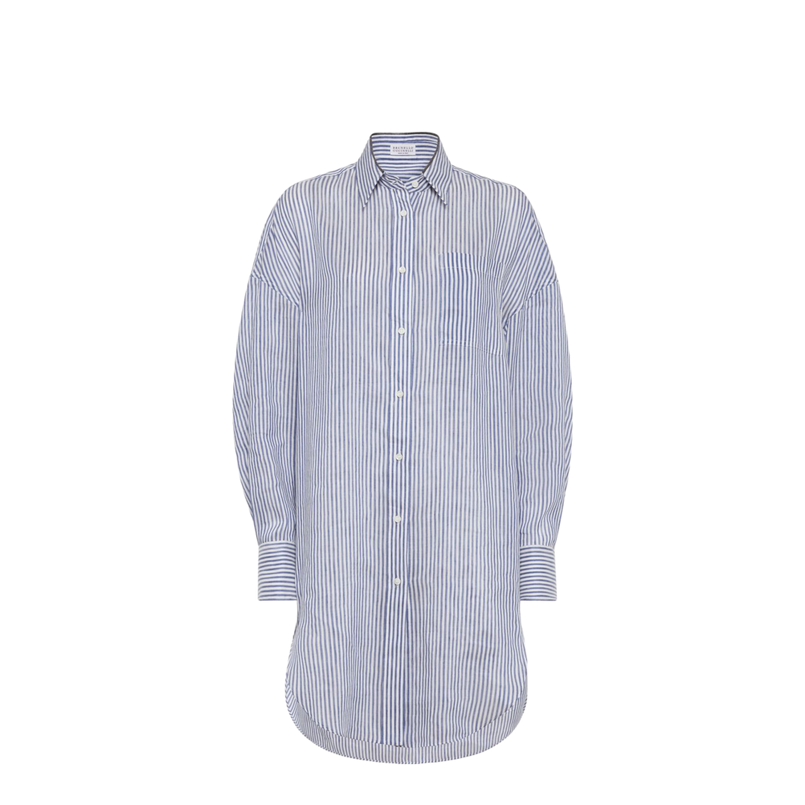 Long Shirt with Monili in Azure