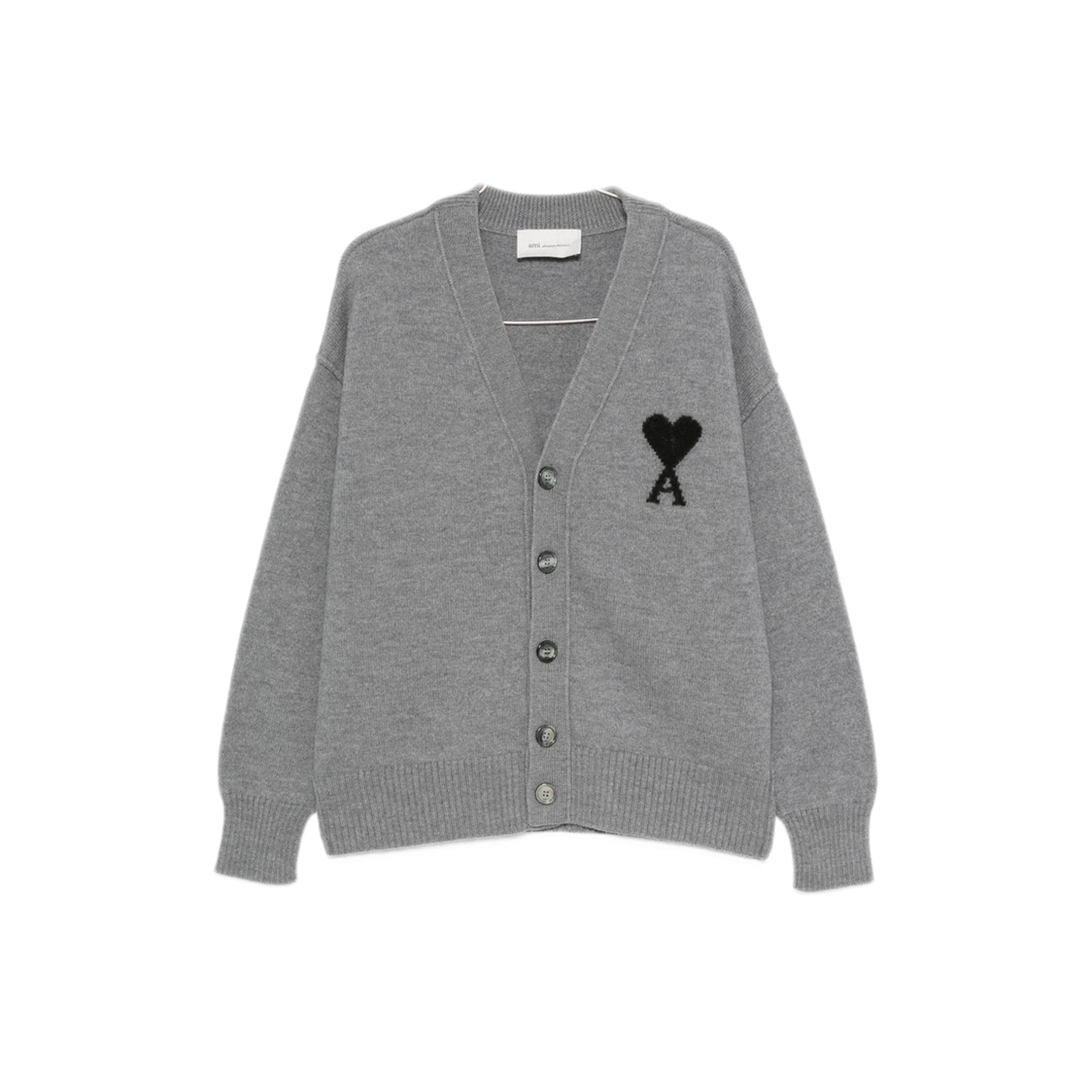 MAYFEYR - Ami Paris - Ami De Coeur V Neck Wool Sweater - UKC367018A273