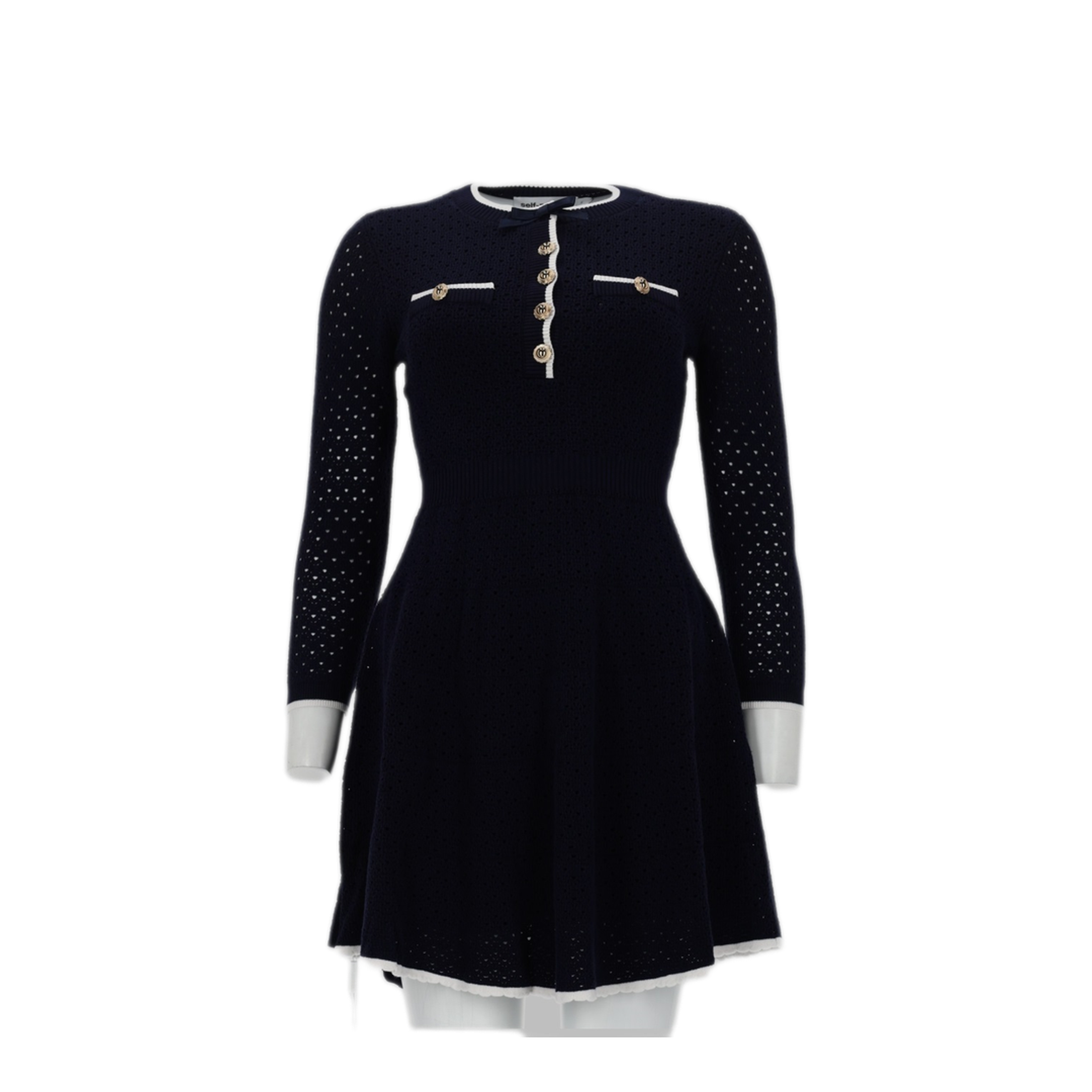 MAYFEYR - Self Portrait - Mini Knitted Dress With Bow - SS26055SNNAVY