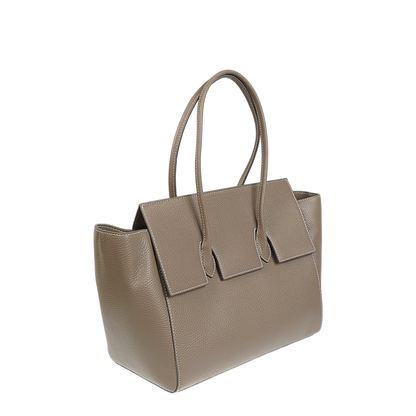 MAYFEYR - ROUNN - Felice Flap Leather Tote Bag - FELICEFLAP31TAUPE