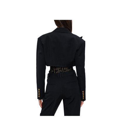 Cropped Grain de Poudre Jacket Black