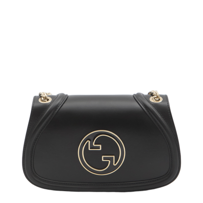 Blondie Medium Leather Shoulder Bag - Black