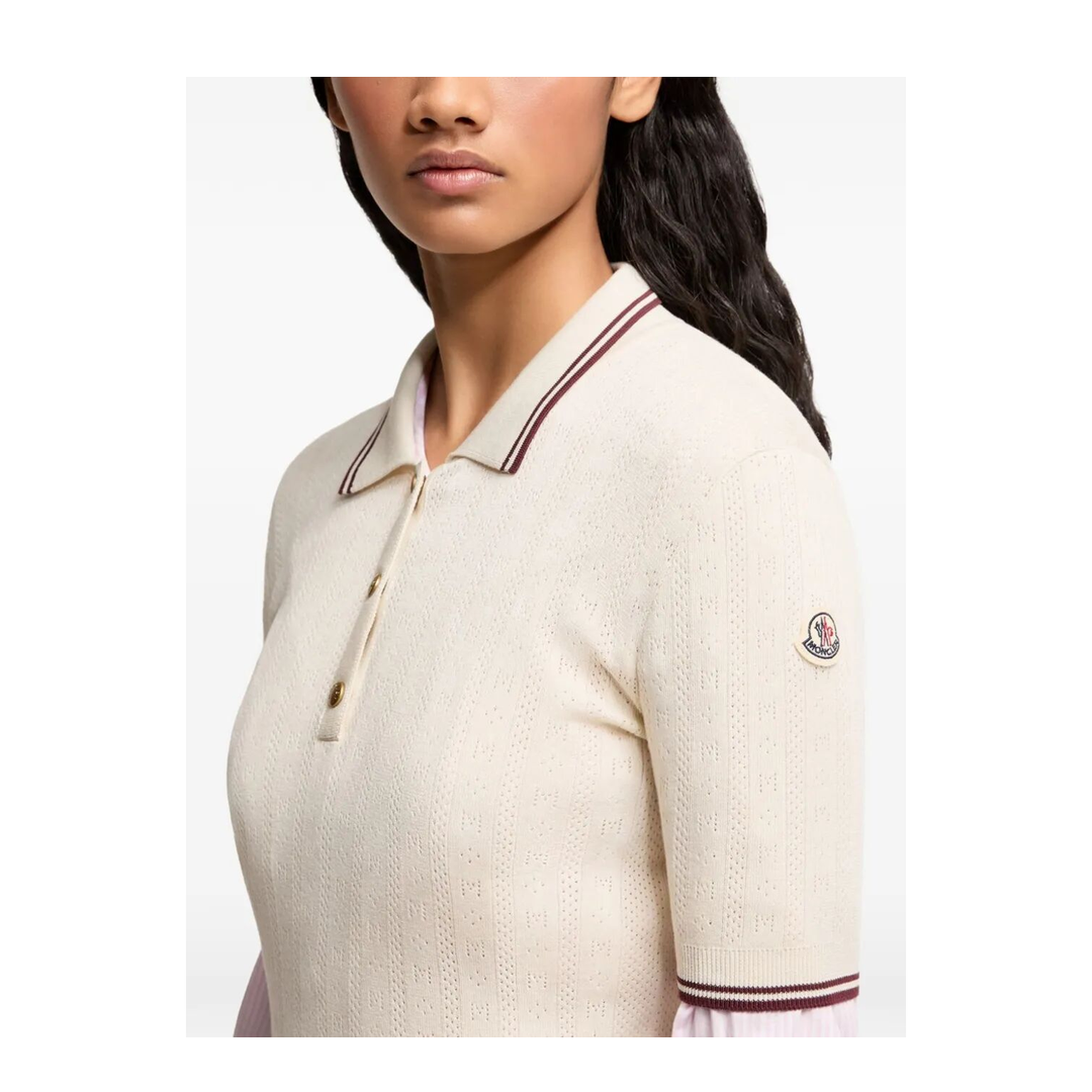 MAYFEYR - Moncler - Rhombus And Logo Pattern Cotton Polo Shirt - L10939A00005M9371043