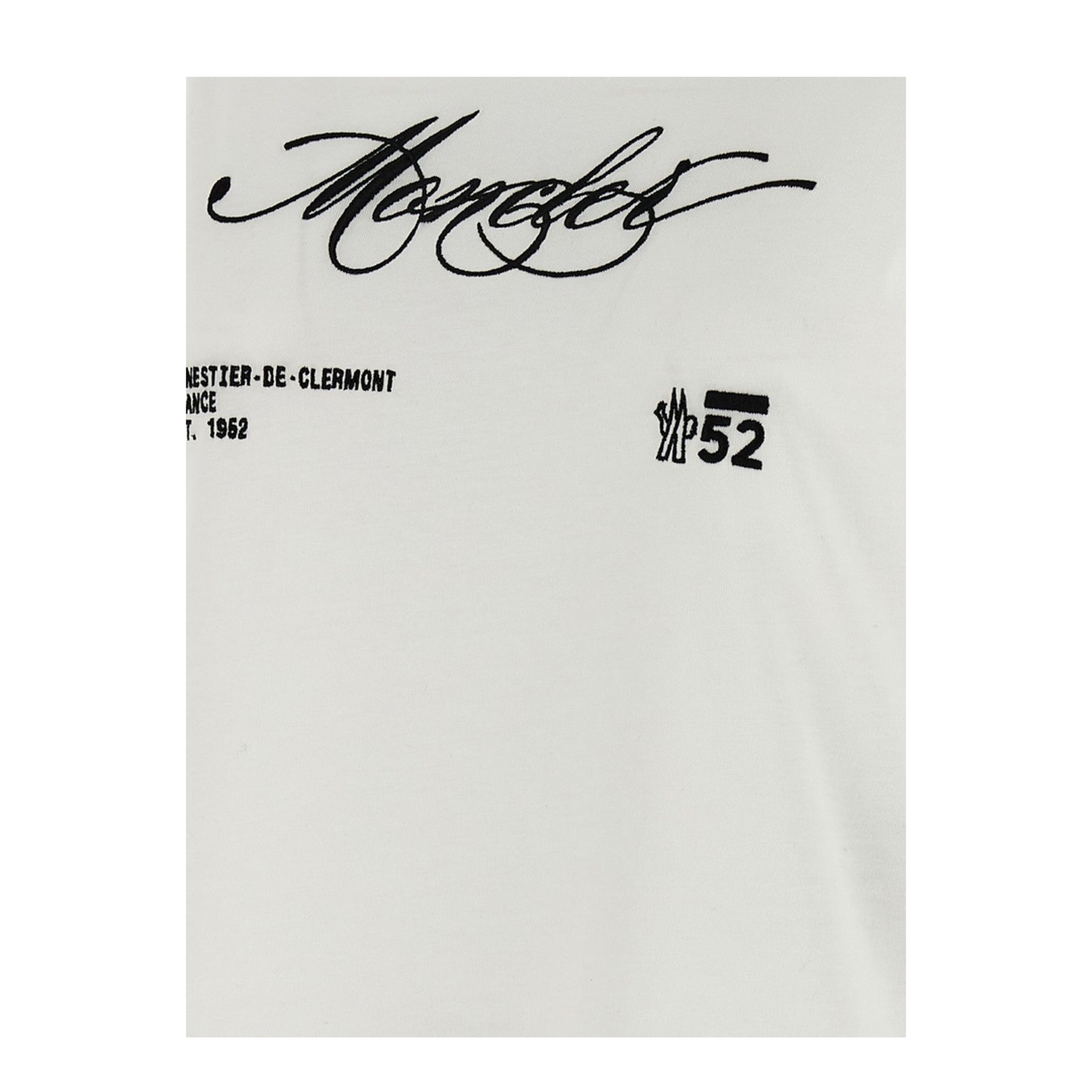 White Embroidered Cursive Logo Cotton T-Shirt