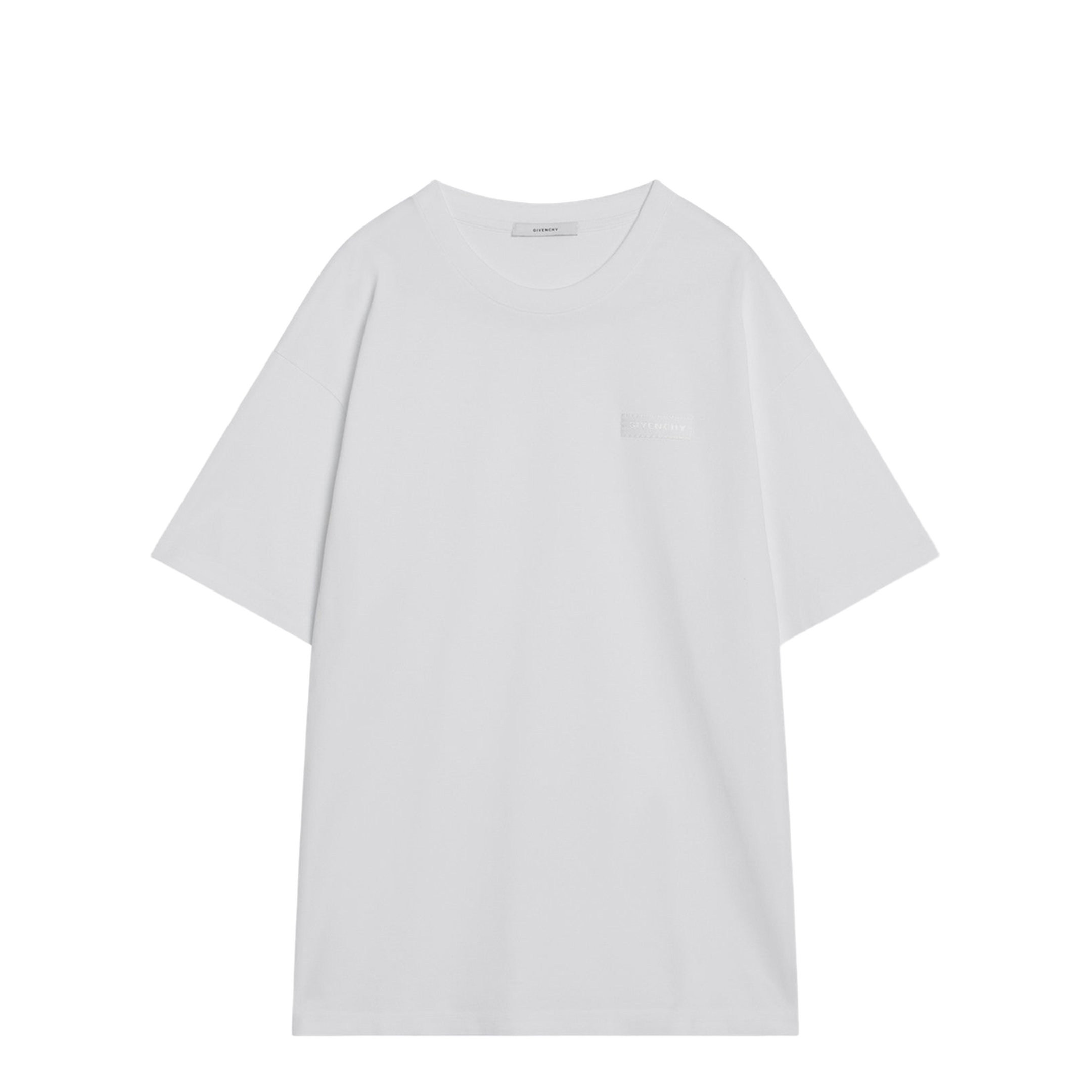 White Cotton T-Shirt with Logo Patch
