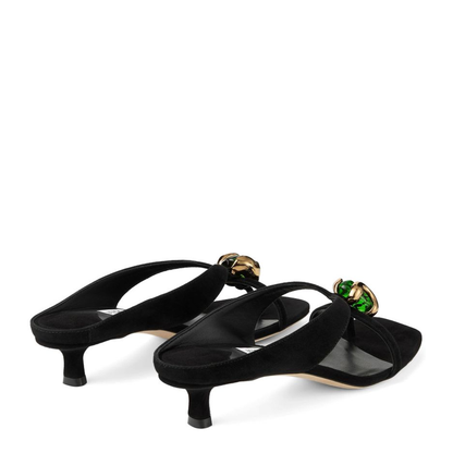 MAYFEYR - Jimmy Choo - Emeri Sandals Black - EMERI/STONE35BSBBLACK/CLOVER