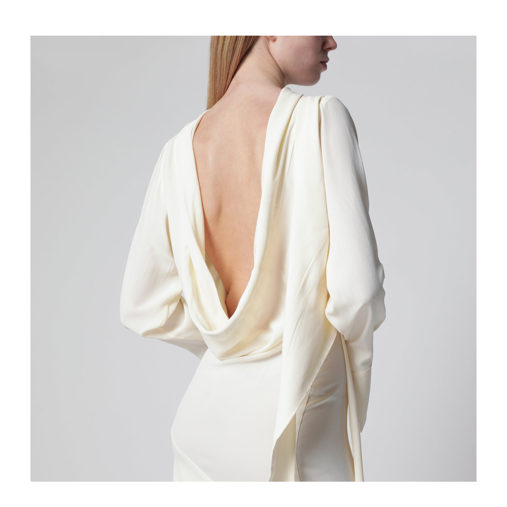 MAYFEYR - Francesco Murano - White Asymmetric Silk Blend Dress - DR562T03300