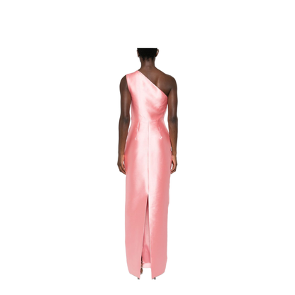 MAYFEYR - Solace London - Elegant Embroidered Color-Block Dress - OS37025PALEPINK