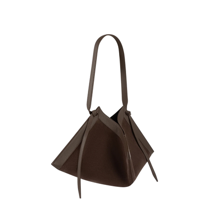 MAYFEYR - Yuzefi - Wonton Suede Shoulder Bag - WONTONSUEDENUTMEG