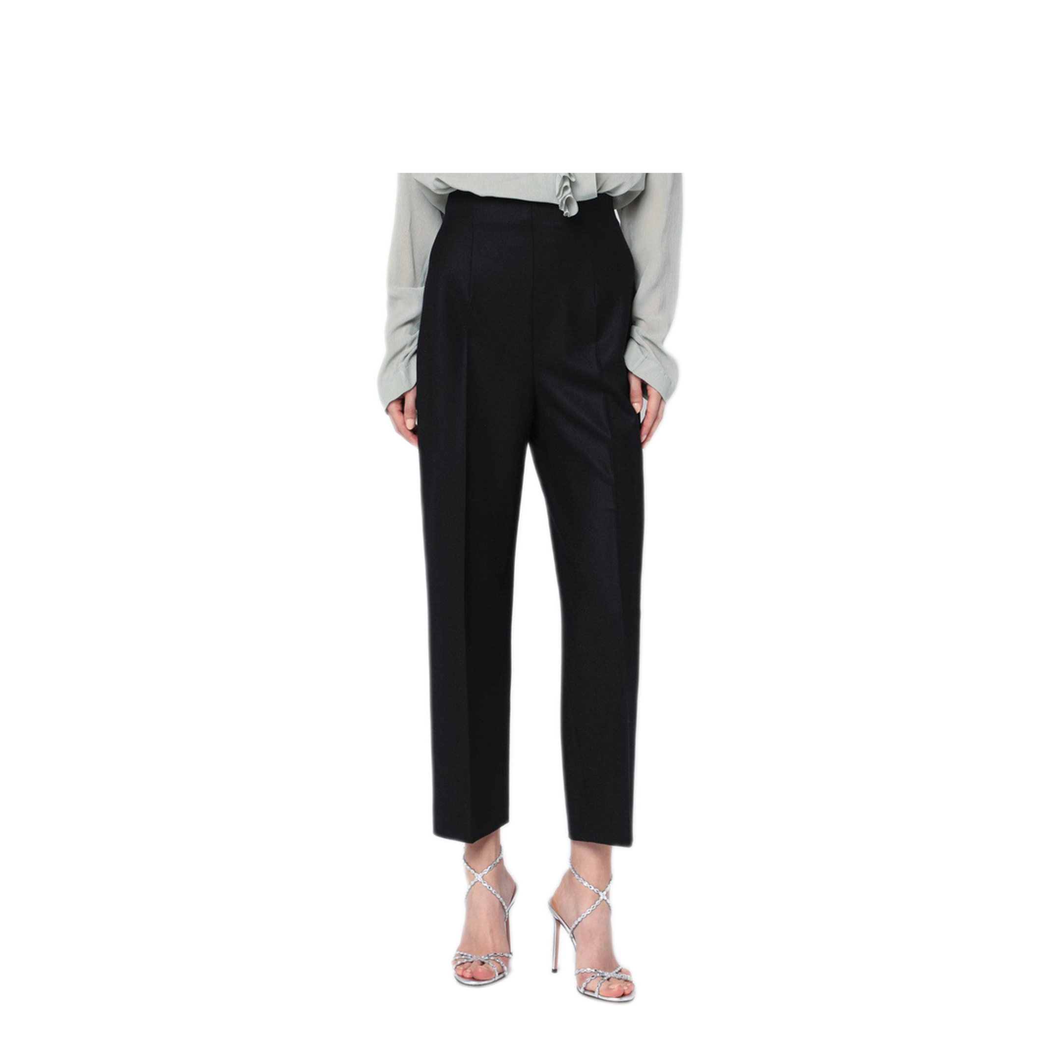 MAYFEYR - Alberta Ferretti - Black Wool Blend Trousers - 03016641A0555