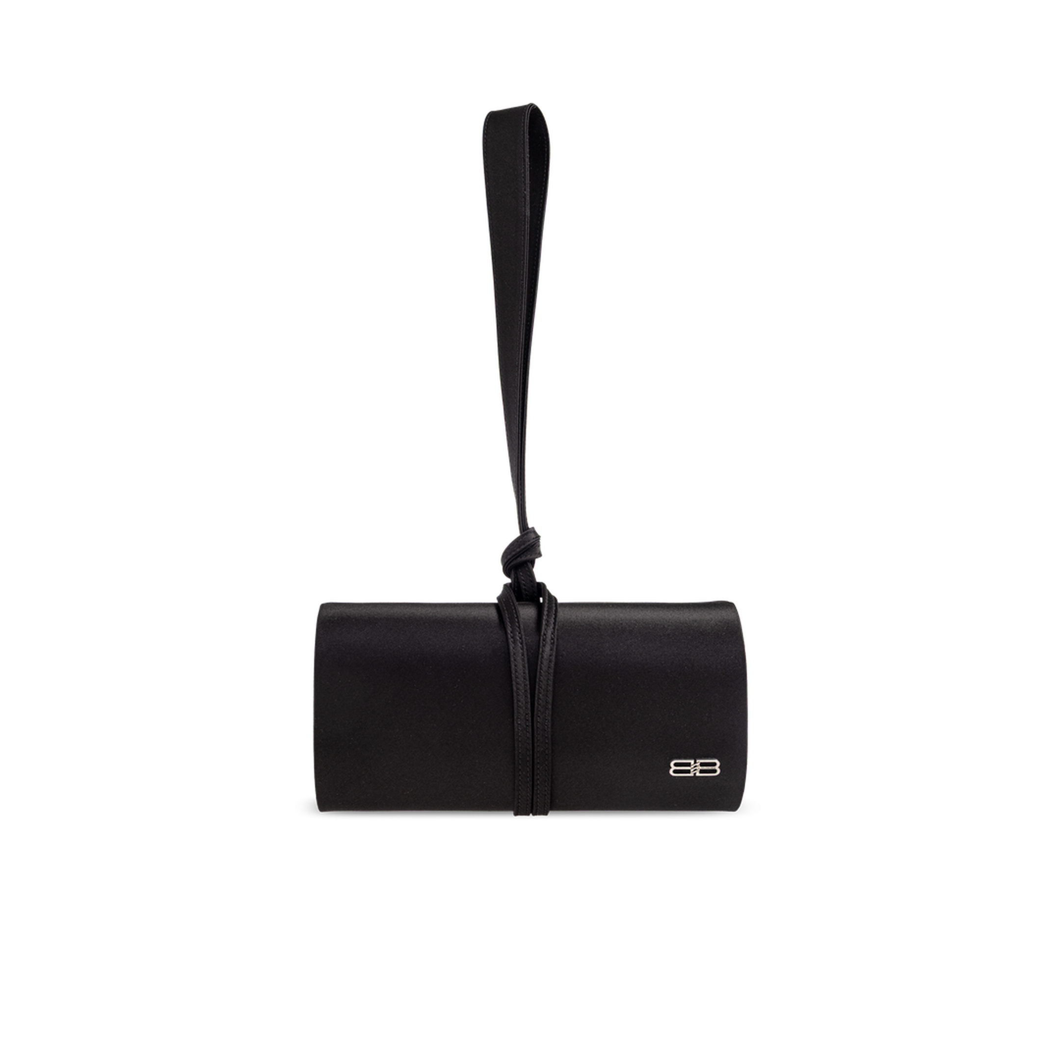 Satin Black Top Handle Bag