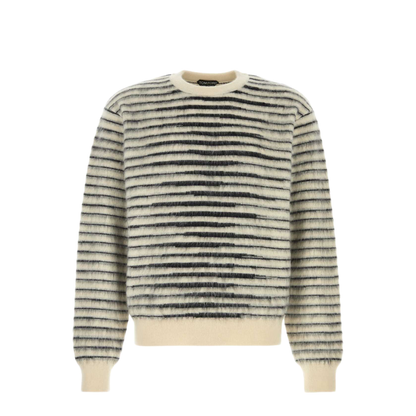 MAYFEYR - Tom Ford - Brushed Stripe Mohair Ls Crew Neck - KCL104YMM022WNA