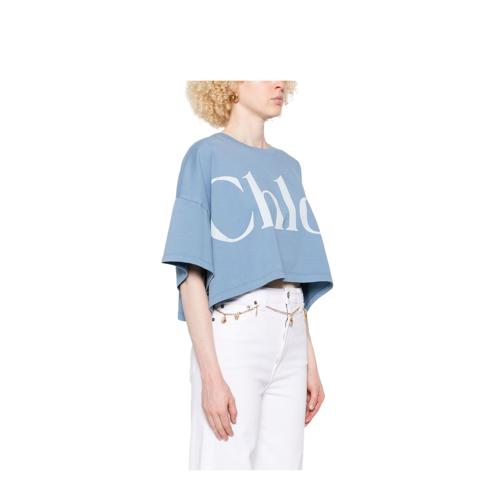Cropped Boxy Logo T-Shirt in Cotton Jersey