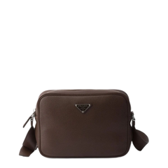 Medium Hammered Leather Shoulder Bag - Brown