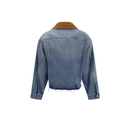 MAYFEYR - Miu Miu - Washed Denim And Suede Jacket - GWB313SOOO196YF0013