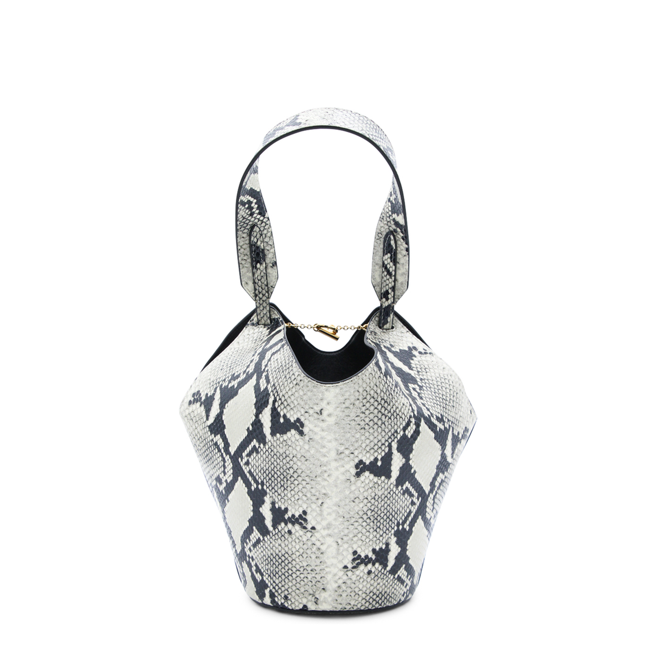 Lotus Mini Python-Embossed Calfskin Tote - Natural