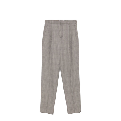 High-Waisted Pants in Prince of Wales Wool