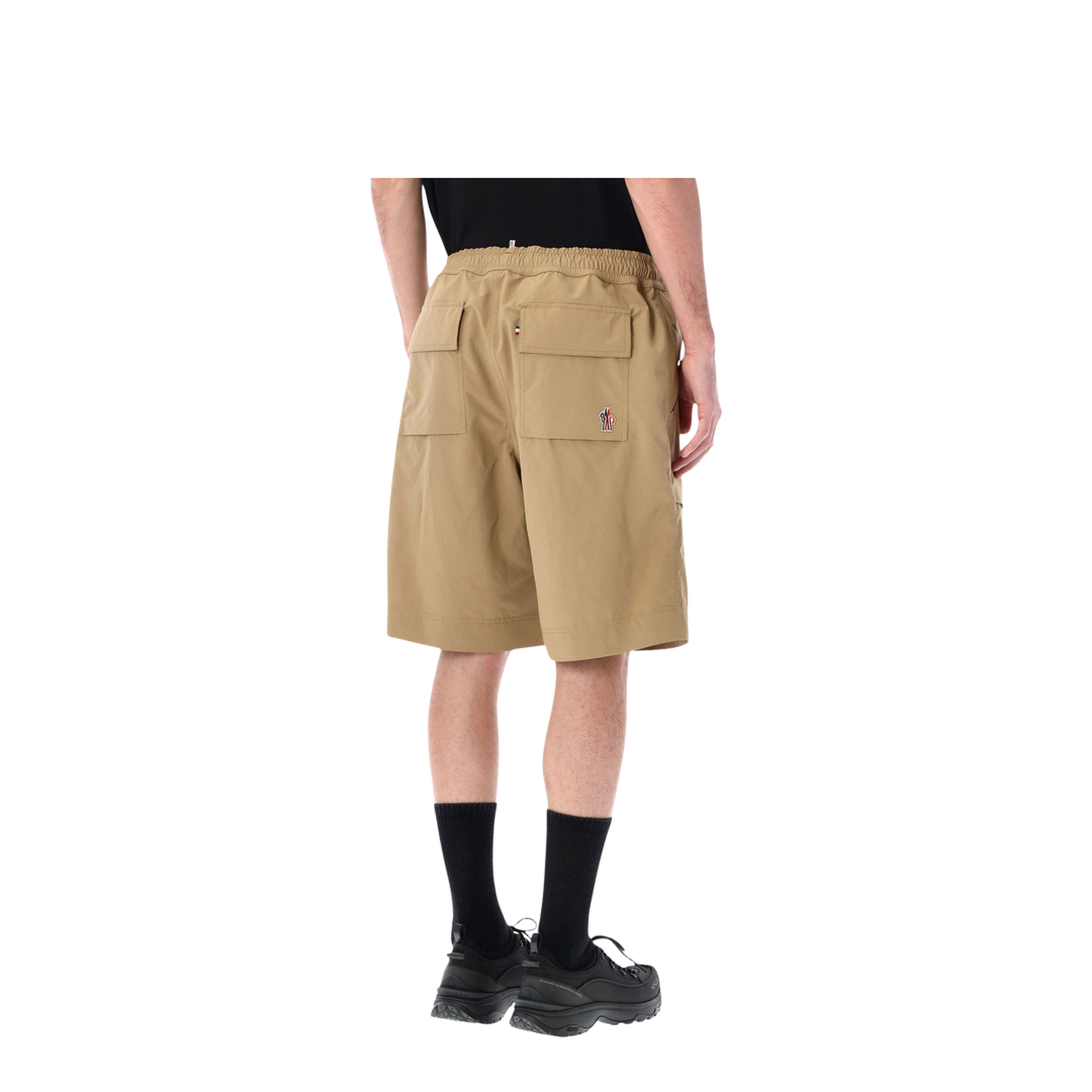 Beige Technical Froissé Bermuda Shorts