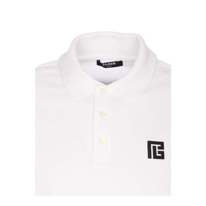 Embroidered Logo Polo - White