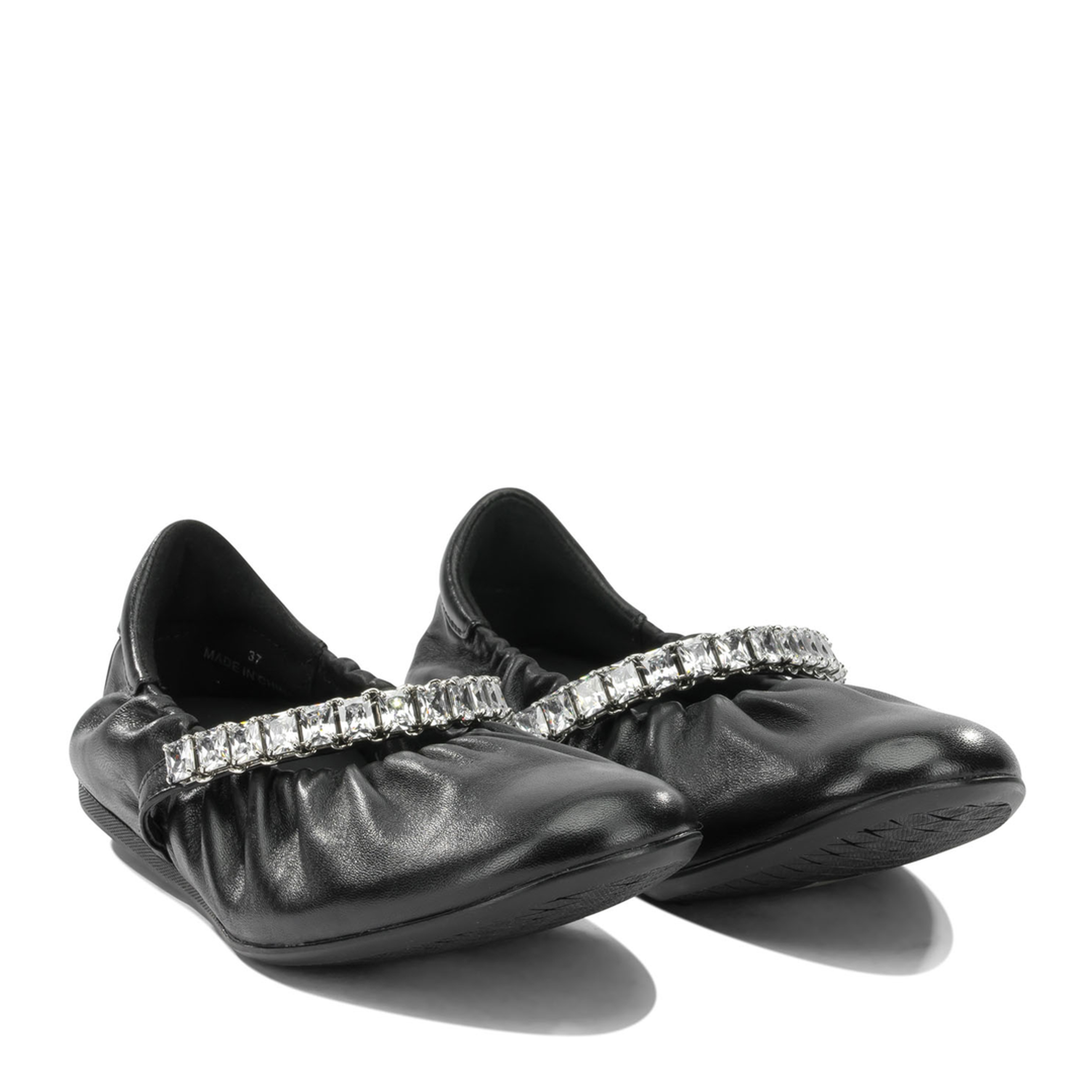MAYFEYR - Jimmy Choo - Jade Classic Ballet Flats - JADEBALLERINAGKEXBLACKCRYSTAL