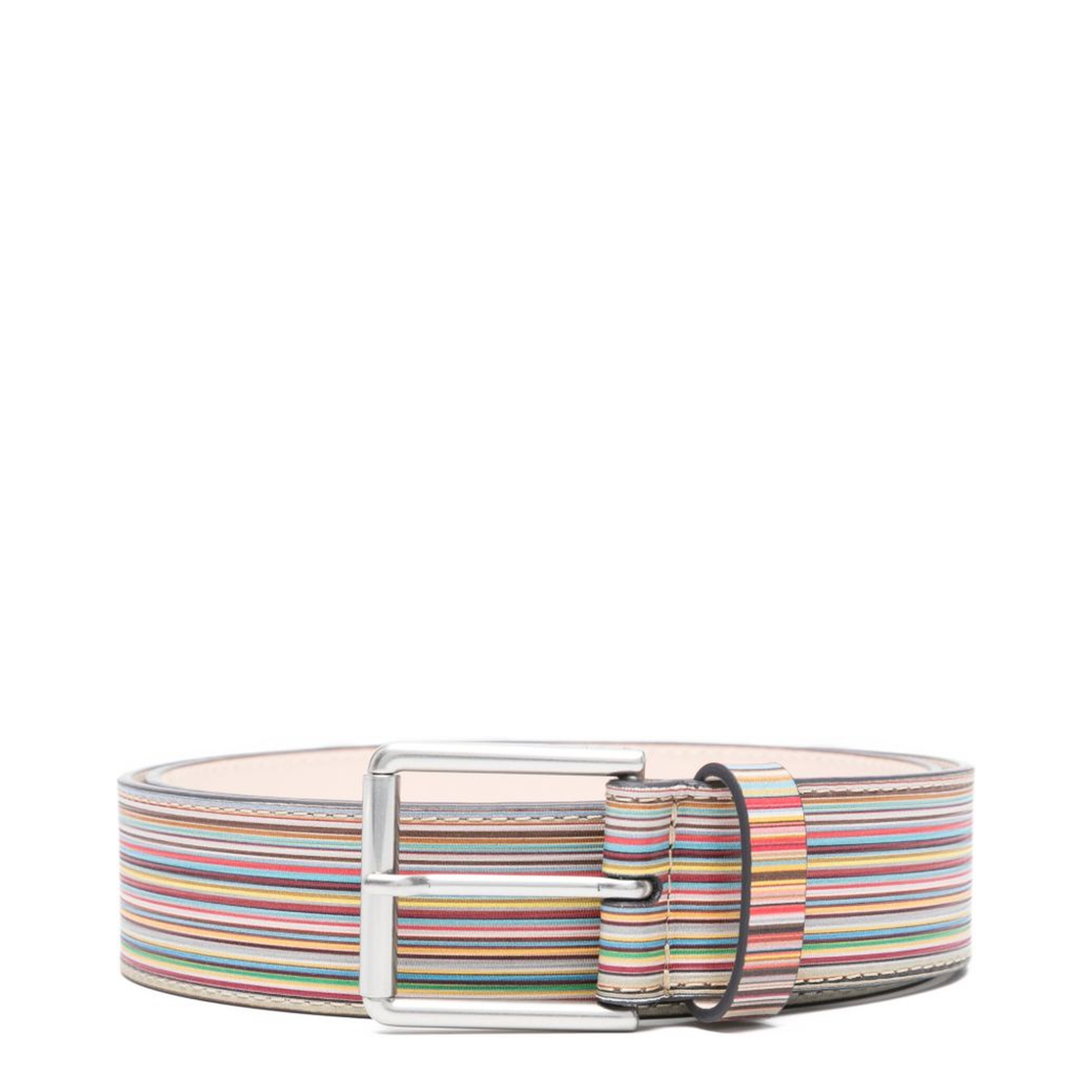 Striped Leather Belt