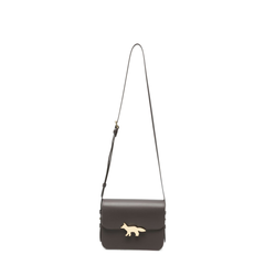 Small Matte Leather Crossbody Bag - Brown