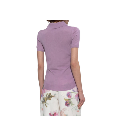 Short Sleeve Sweater in Cotton Blend White
