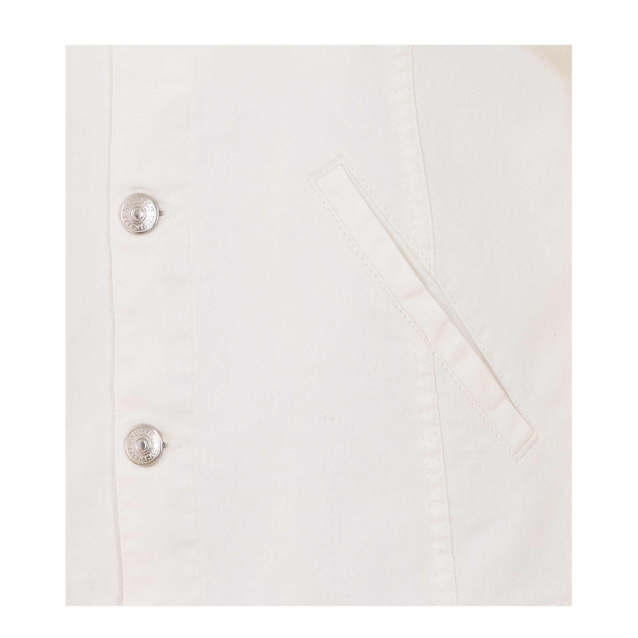 Button-Up Denim Jacket White